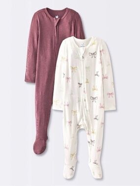 Baby Girls 2pk Pajamas So Very Soft Modal Blend Cloud Island Burgundy/Cream